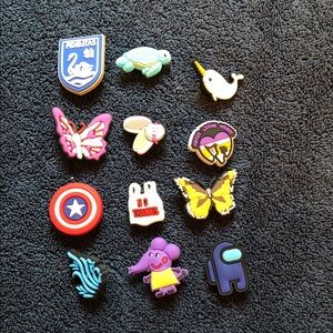 Assorted Kids Toy Shoe Charms - Purple, Yellow, Pink, Blue, Green, White new